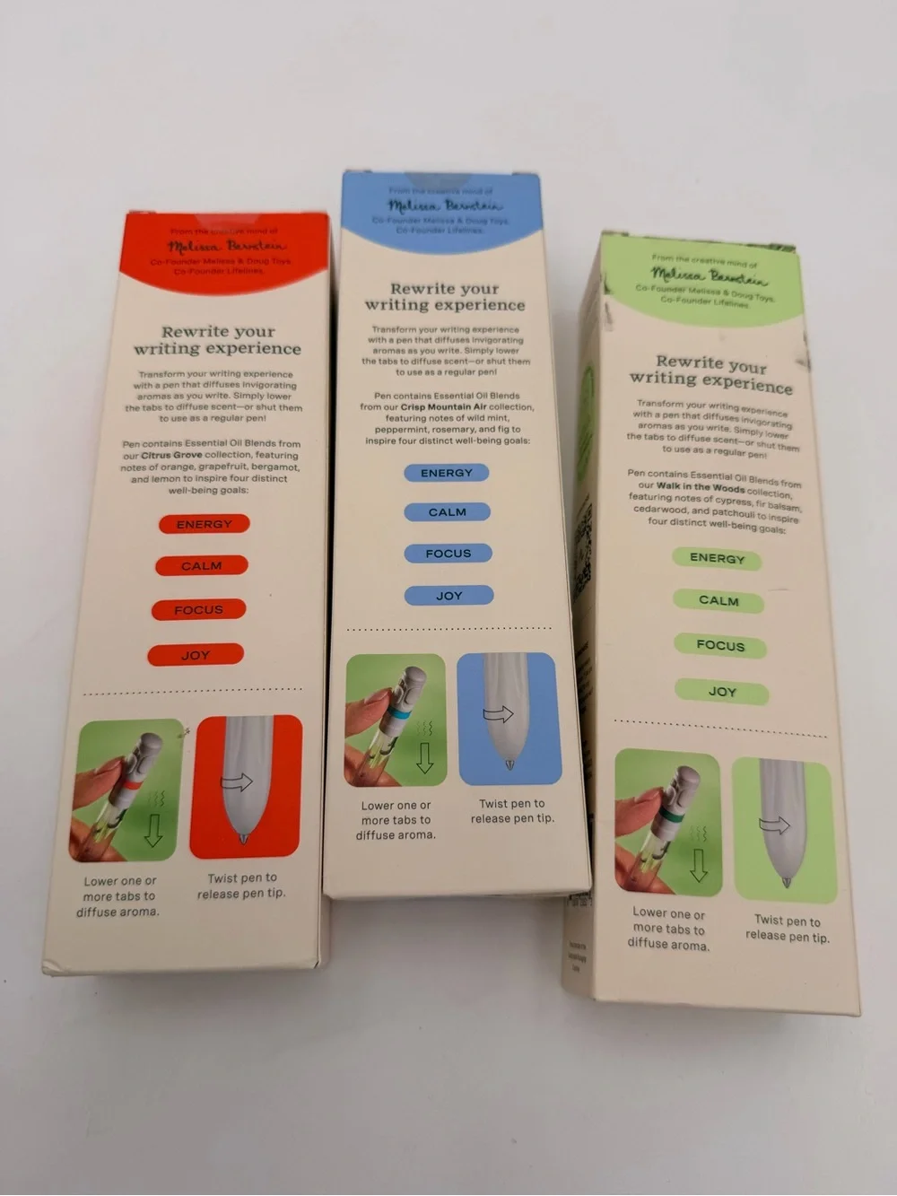 Lifelines 3pk Pen Diffuser Set With Assorted Essential Oil Blends Aromatherapy